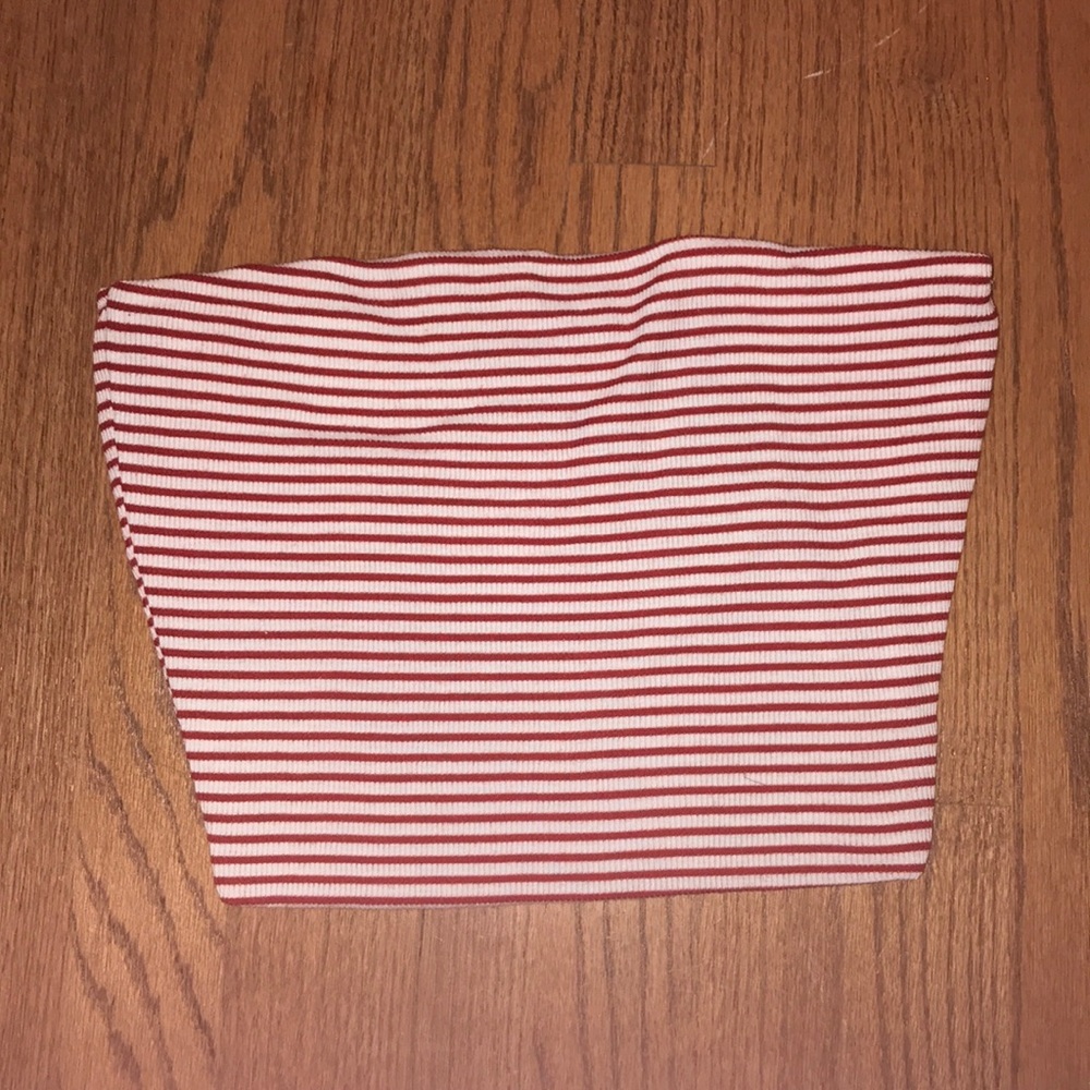Red & White Striped Tube Top